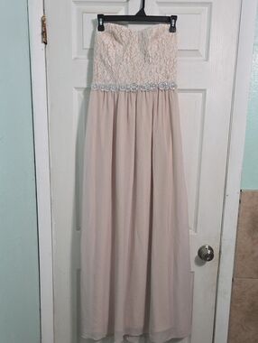 Xtraordinary Soft Blush Strapless Evening Gown